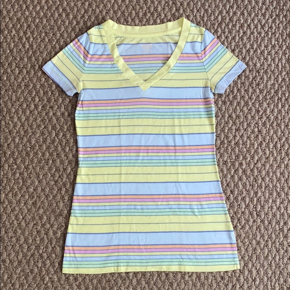 stripped v neck tshirt